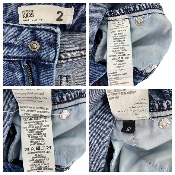 COTTON:ON KIDS Girls Toddler Distressed Denim Jeans Size 2 - Two Pair of Jeans - Picture 7 of 16